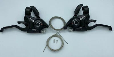 Shimano ST-EF51 3x7/8/9 Speed Shifters / Brake Levers Combo Kit Black/Silver - Image 1 of 4