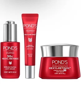 PONDS BRIGHT MIRACLE ULTIMATE CLARITY/3PACK/RETINOL/CREMA OJOS+SERUM+CREMA NOCHE - Picture 1 of 5