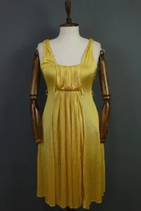 Class Roberto Cavalli Yellow Ruffle Front Sleeveless A-Line Bodycon Dress Sz 40 - Picture 1 of 24