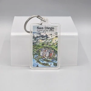 Llavero acrílico Lucite San Diego vista del mundo - Imagen 1 de 3