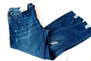 New Women's Avenue Evans Denim Blue Jeans Size 22 High Waist Skinny Distressed - Picture 1 of 11