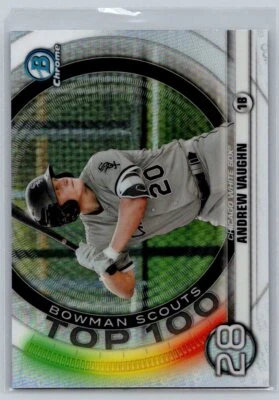 2020 Bowman Chrome #BTP-28 Andrew Vaughn Scouts Top 100 WHITE SOX - Image 1 of 2
