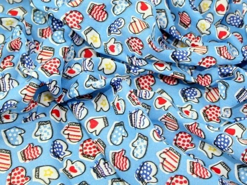 Tecido de polialgodão estampado azul Minerva - por metro - Imagem 1 de 1