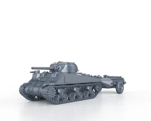 WWII US TANKS - SHERMAN M4A4 CROCODILE (flamer) - 1/56 1/72 1/87 1/100 - Picture 1 of 4