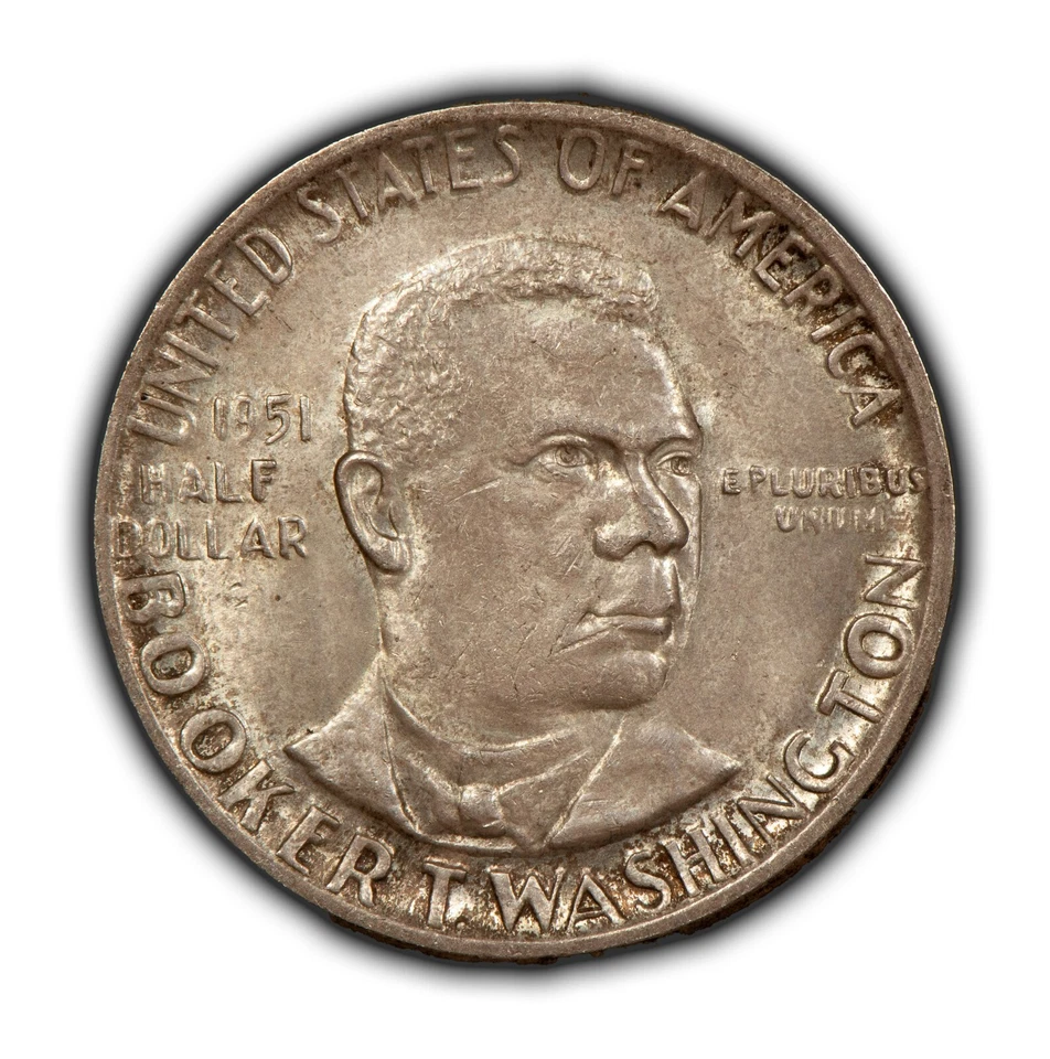1951 50c BTW Booker T Washington Commemorative Silver Half Dollar - SKU-C1206 - Image 1 of 4
