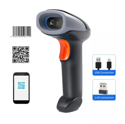 2.4G Wireless & USB Barcode Scanner 1D/2D/QR 3in1 Handheld Cordless Code Reader - Image 1 of 4
