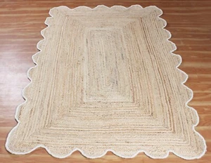 Rug Rectangle Jute Natural Handmade Runner Carpet Braided Area Rugs 4x6 ft - Picture 1 of 11