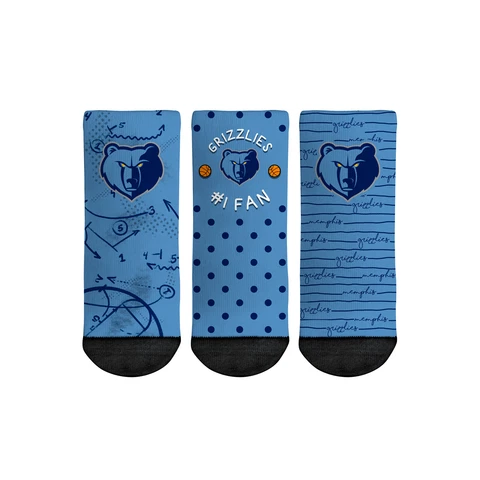 Toddler Rock Em Socks Memphis Grizzlies #1 Fan 3-Pack Crew Socks Set Cover