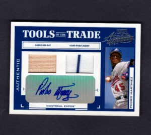 2004 ABSOLUTE TOOLS TRADE DUAL JERSEY/BAT AUTO #114 PEDRO MARTINEZ EXPOS #1/1 - Picture 1 of 2