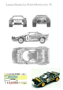 Lancia STRATOS - LE POINT - Rally MONTECARLO 1981- DECAL 1/24 - Picture 1 of 2