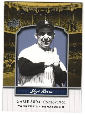2008 Upper Deck Yankee Stadium Legacy #3004 Yogi Berra NM - Image 1 of 2