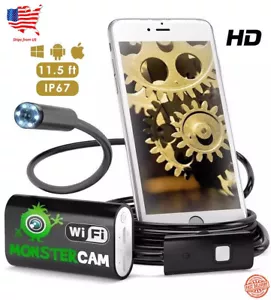 Endoscope Wifi Borescope Inspection Camera USB 720p HD +accessories - MonsterCam - Picture 1 of 6