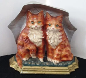 Vintage Hand Painted Cast Iron Cat Doorstop - NICE! - Picture 1 of 2