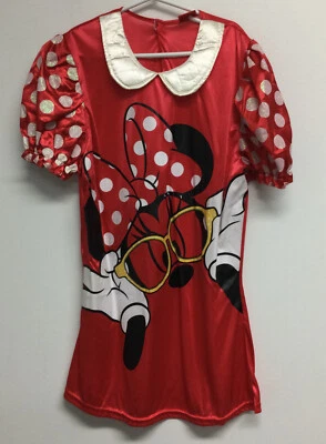 Vestido Disney Minnie Mouse Niñas Talla L Rojo Brillante Estampado Gráfico Mangas Abullonadas Foto 1 de 4