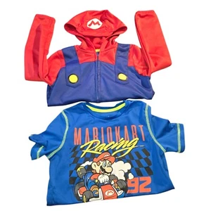 Kids 2 Lot Super Mario Size 7 Light Weight Jacket With Fleece And Shirt - Picture 1 of 1