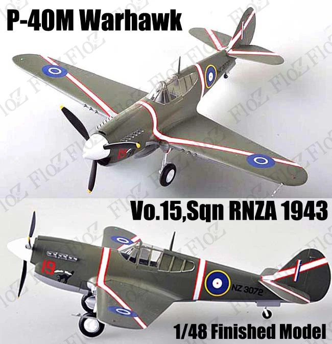 Royal New Zealand Artillery Curtiss P-40M Warhawk finished 1/48 Easy model plane - Image 1 of 4