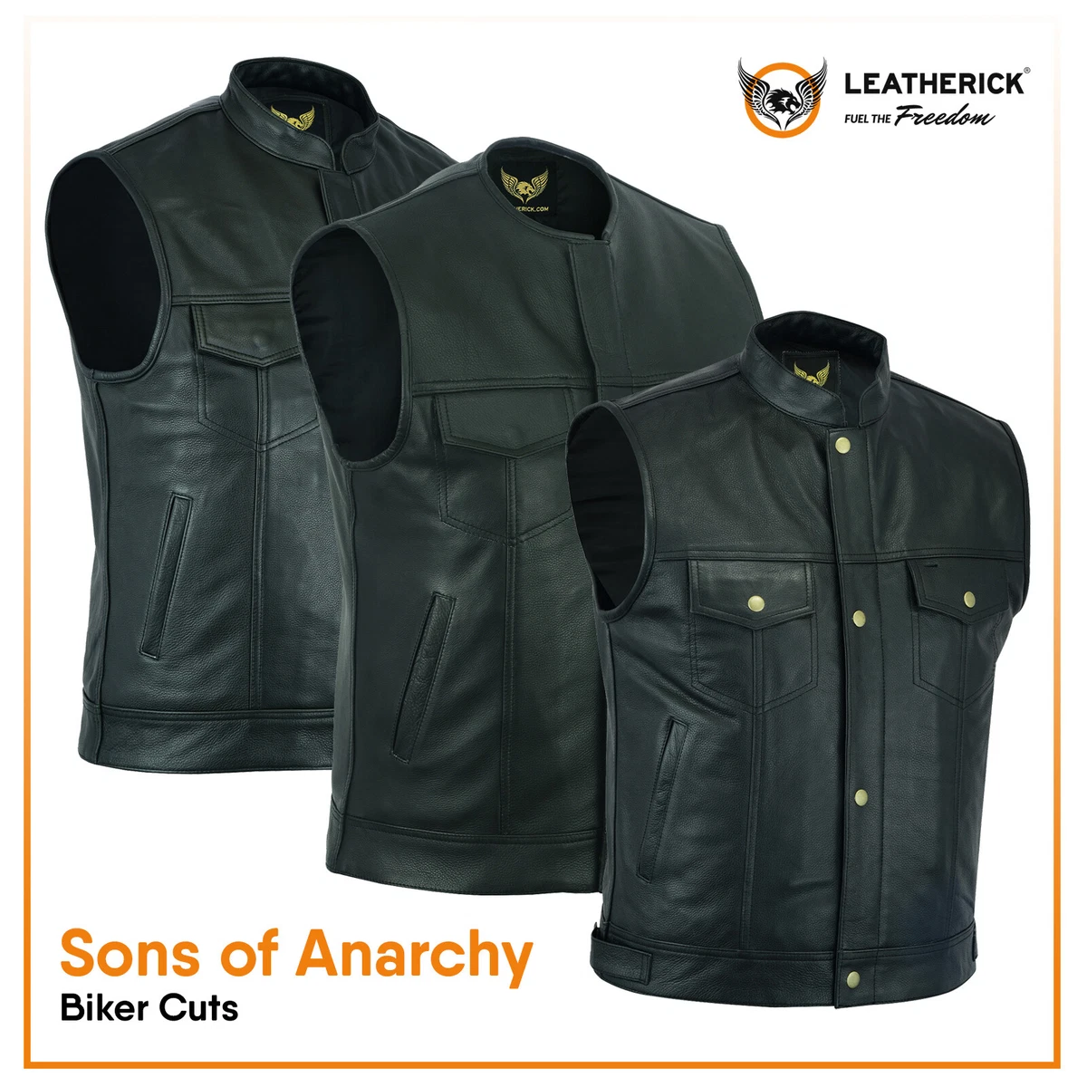 Herren Lederweste Sons Of Anarchy Biker Style – Echtleder, Schwarz, Mit Stickerei Und Patches (Größe XXXL)