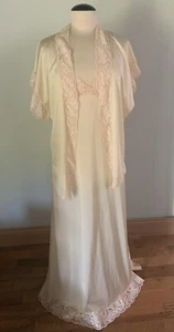 Camicia da notte Lindsey Roscoe Farr West con finiture in pizzo nylon accappatoio set abito M giacca S - Foto 1 di 14