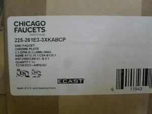 Chicago grifos 225-261E3-3XKABCP grifo de fregadero montado en la pared cromado - Imagen 1 de 1
