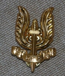BELGIUM PARA COMMANDO METAL PARACHUTE AIRBORNE BERET BADGE SAS OFFICER #2 - Picture 1 of 2