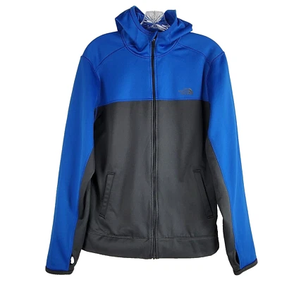 THE NORTH FACE Mens Sun Rise Full Zip Jacket Size Medium Gray Blue Hooded Fleece - Image 1 of 4