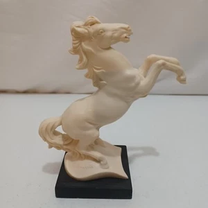 vintage A. Santini rearing horse sculpture signed alabaster italy 8.25" - Picture 1 of 6
