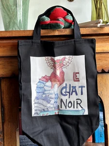 Tote bag unique design to us Mr Squimps Shop Le chat Noir brand new - Picture 1 of 4