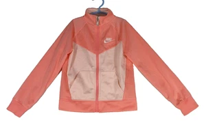 Nike Girls Tracksuit Jacket Long Sleeve Crew Neck Full Zip Size L (6-7yr) Orange - Picture 1 of 6