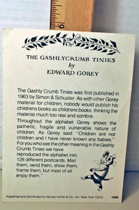 1979 Edward Gorey Gashleycrumb Tinies Post Cards Alphabet 27 Cards - Picture 1 of 11