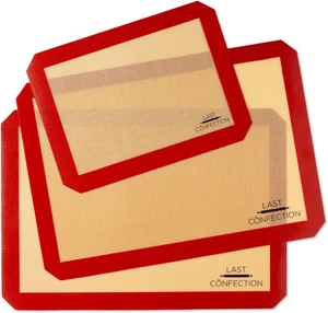 Last Confection Silicone Baking Mat - Set 2 Half Sheet + 1 Quarter Sheet, Tan - Foto 1 di 7