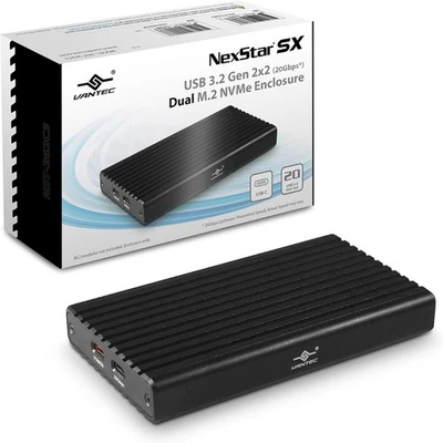 Vantec NST-262C3 NexStar SX USB 3.2 Gen2x2 (20Gbps*) Dual M.2 NVMe Enclosure - Image 1 of 3