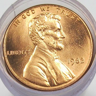 1982 P Small Date Zinc Lincoln Cents BU Penny Roll of 50 Uncirculated SD Pennies - Image 1 of 4