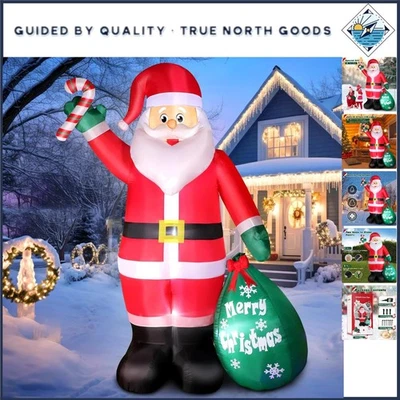 8 FT Christmas Inflatable Santa Claus with LED Lights - Perfect for Yard Display - Image 1 of 4
