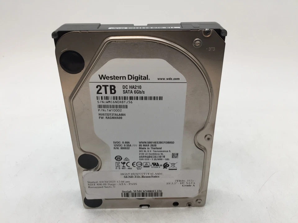 Western Digital 2TB 3.5" SATA HDD HUS722T2TALA604 GRADE A FREE S/H - Image 1 of 4