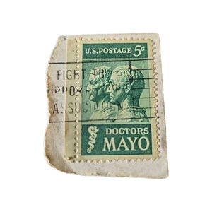 Used US Postage 5 Cent Stamp "Doctor’s Mayo" POSTED - Picture 1 of 4