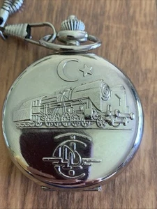 Remington Antimagnetic Embossed Scrollwork Pocket Watch Train Locomotive Works - Picture 1 of 10