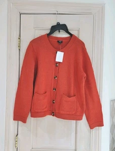 Talbots Women's Orange Long Sleeve Button Cardigan Plus Sz 1X - Picture 1 of 8