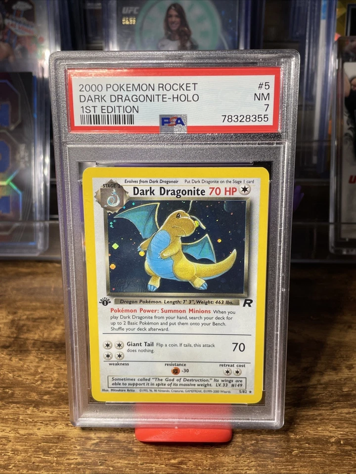 2000 Pokémon Rocket Dark Dragonite Holo 1st Edition PSA 7 - Image 1 of 1