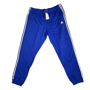Adidas 3 Stripe Joggers Sweatpants Training Gym Athletic Blue Mens 4XT3 - Picture 1 of 10