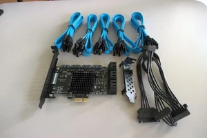 Carte contrôleur PCI-E X1 vers SATA 3.0, 10 ports SATA III 6Gbps - PCIE SATA 10 ports - Photo 1/9