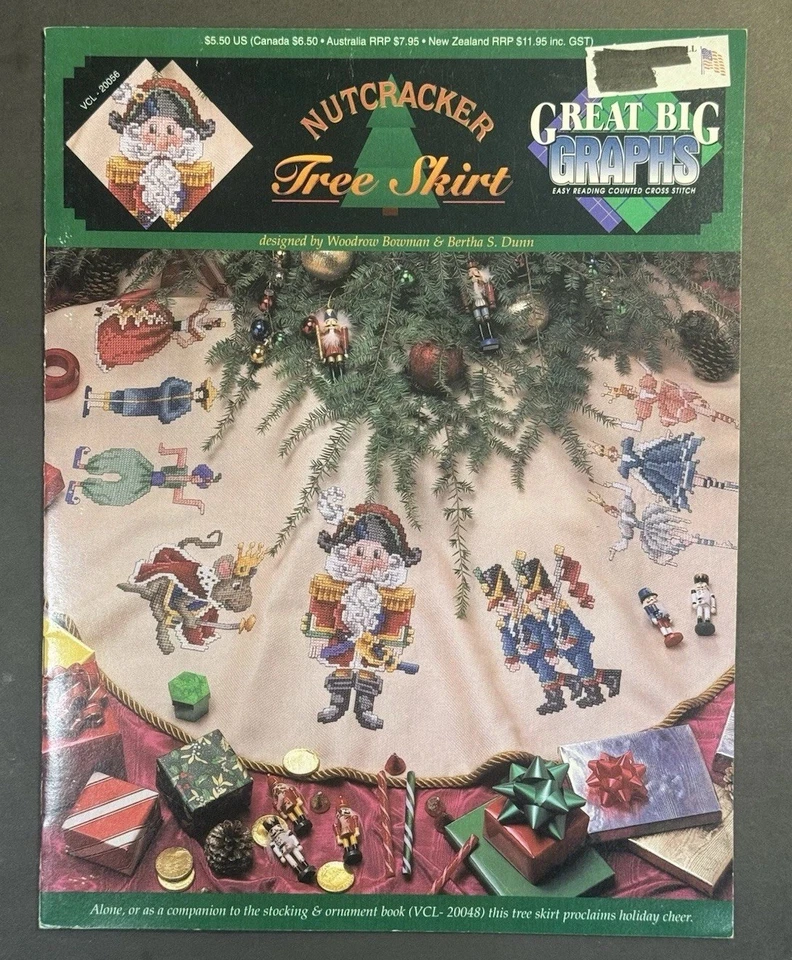 Great Big Graphs Counted Cross Stitch Chart Pattern Nutcracker Tree Skirt - Image 1 of 4