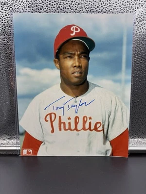 Autographed 8x10 Tony Taylor Philadelphia Phillies Photo With COA - Image 1 of 2