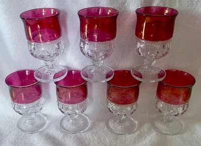 De Colección Tiffin Franciscan Kings Corona Arándano Rojo Flash Copas 4" Nunca Usadas-Nuevas Foto 1 de 4