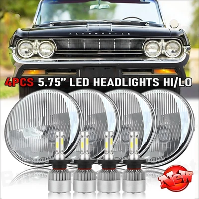4PCS 5 3/4" 5.75inch LED Headlights HI/LO For Oldsmobile 442 98 F85 Cutlass A+++ - Image 1 of 4