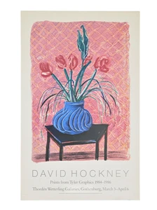 Poster mostra David Hockney "Amaryllis in vaso" anni '80 dimensioni H 39,3 x L 24,8 pollici - Foto 1 di 12