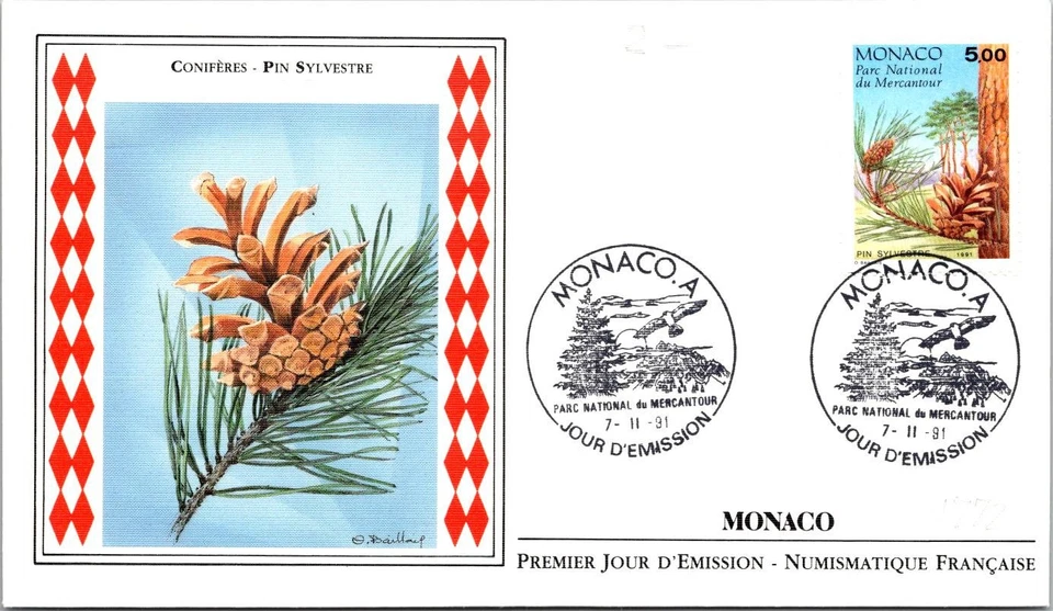Monaco SC# 1772 FDC 1991 Conifers Scots Pine - A02781 - Image 1 of 2