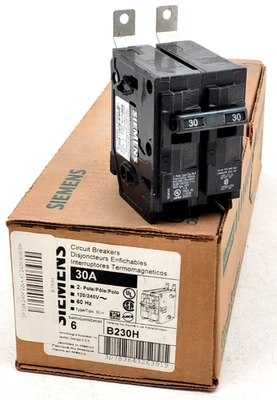 B230H Siemens 30 Amp 240 Volt 2P Circuit Breaker - Next Day Option - New - Image 1 of 4