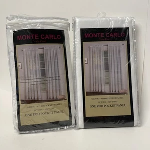 Set of 2 ONE ROD Sheer Curtain Panels 59x120" (2 pkg) Monte Carlo Drapes Polyest - Picture 1 of 5
