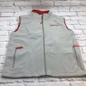 St. Louis Cardinals Fleece Vest Gray with Red Piping Size XL - Picture 1 of 5