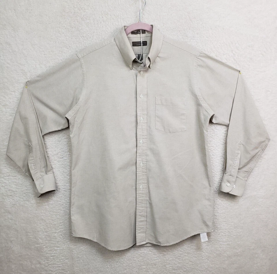 Camisa Claybrooke para hombre color tostado medio mezcla de algodón manga larga con botones ajuste regular Foto 1 de 4